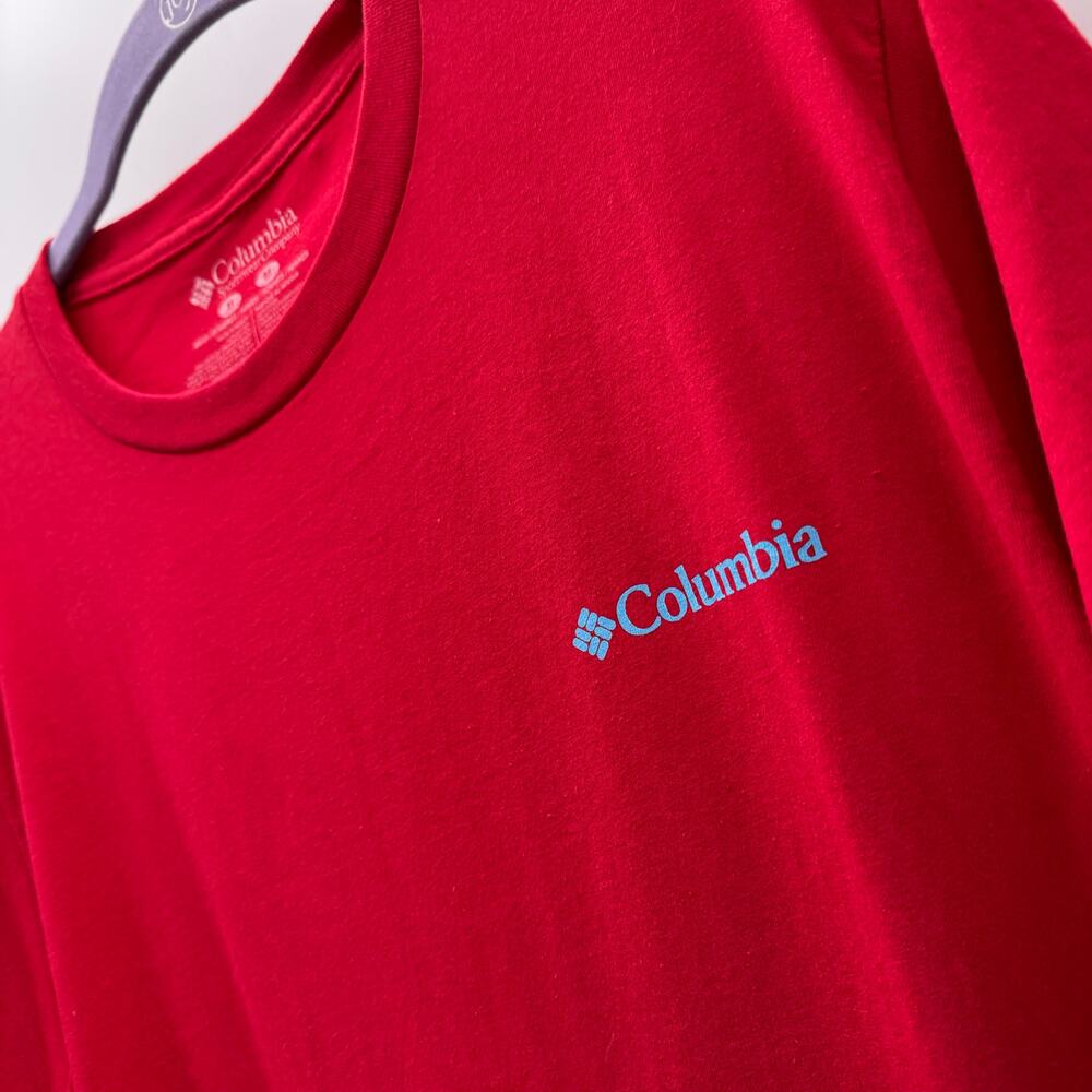 NWOT Columbia T-Shirt‎ Mens M Red Graphic Short Sleeve Hiking Outdoor Casual